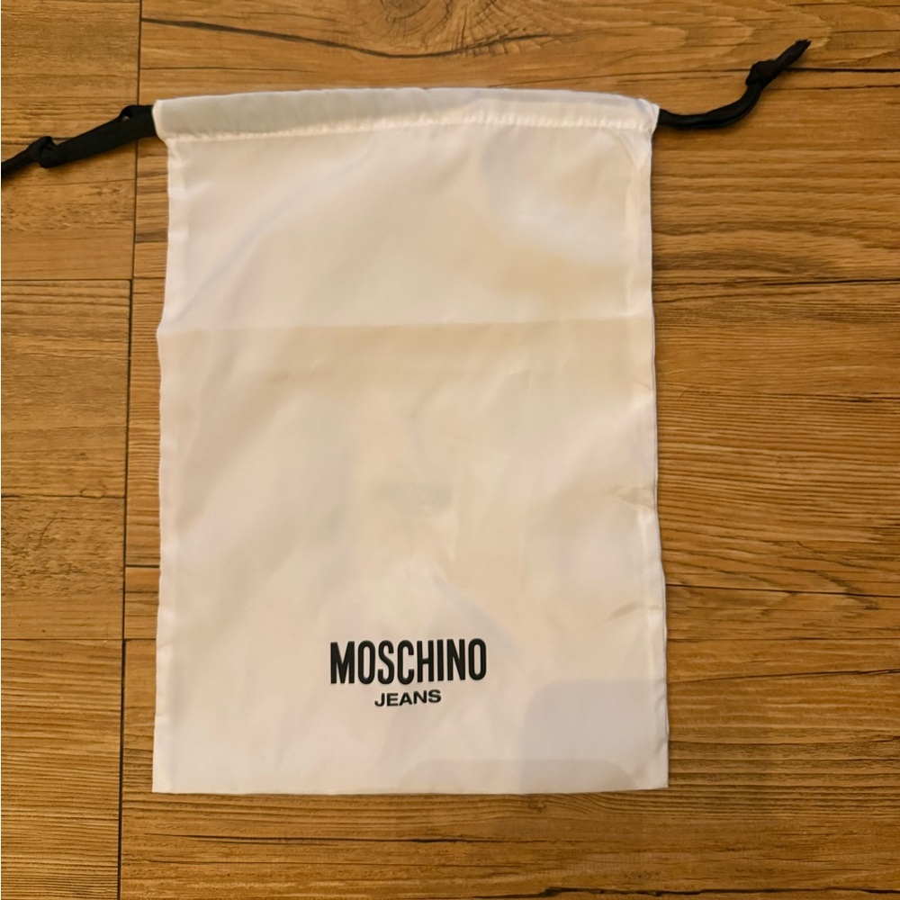 MOSCHINO JEANS White Satin Drawstring Dust Bag